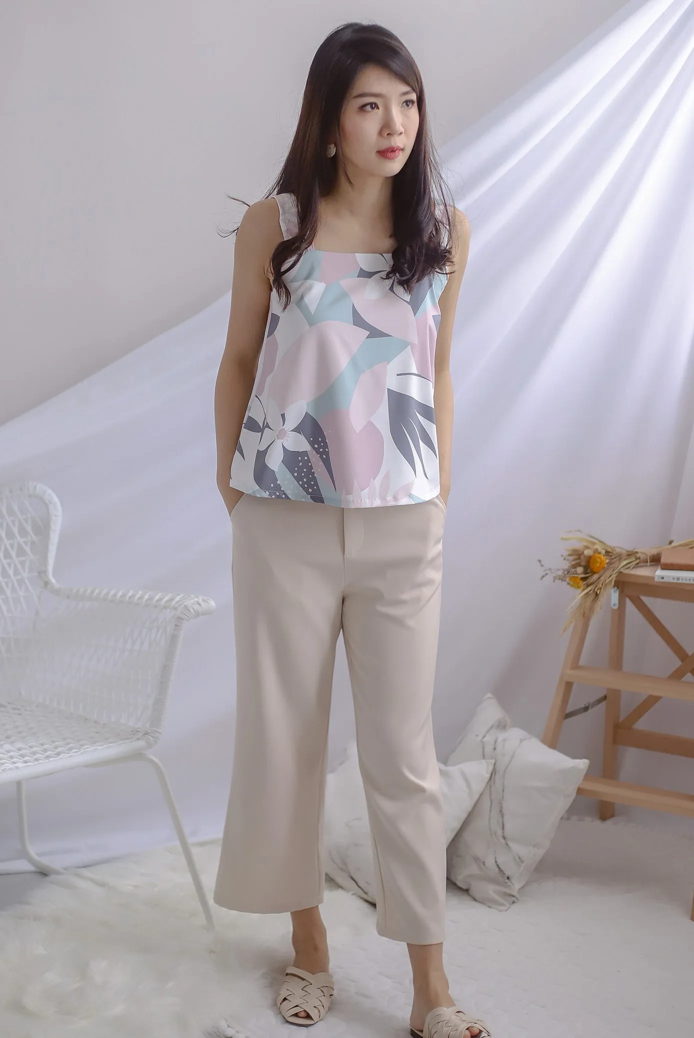 TDC Claribel Knot Back Top In Green