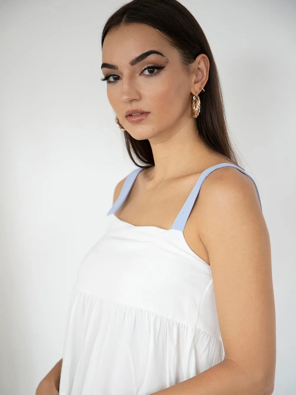 Thick Strap Tiered Cami Top