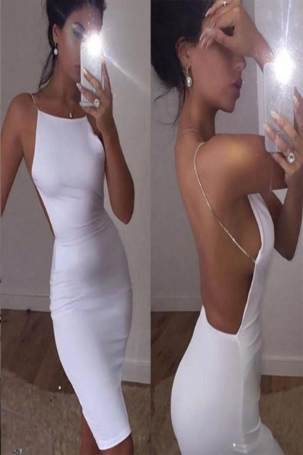 Virgin White Backless Dress