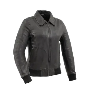 Vixen - Women's Moto Bomber Leather Jacket