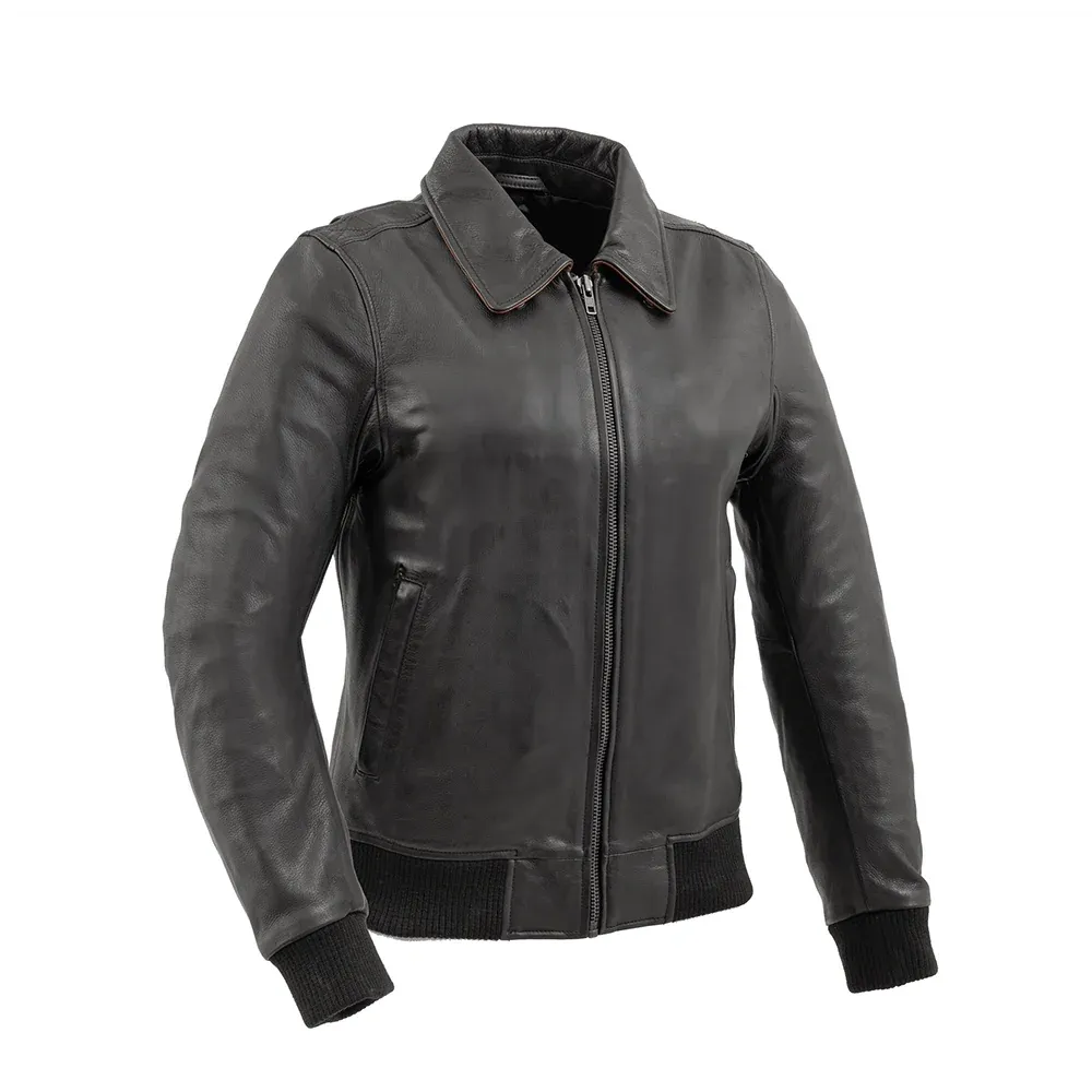 Vixen - Women's Moto Bomber Leather Jacket