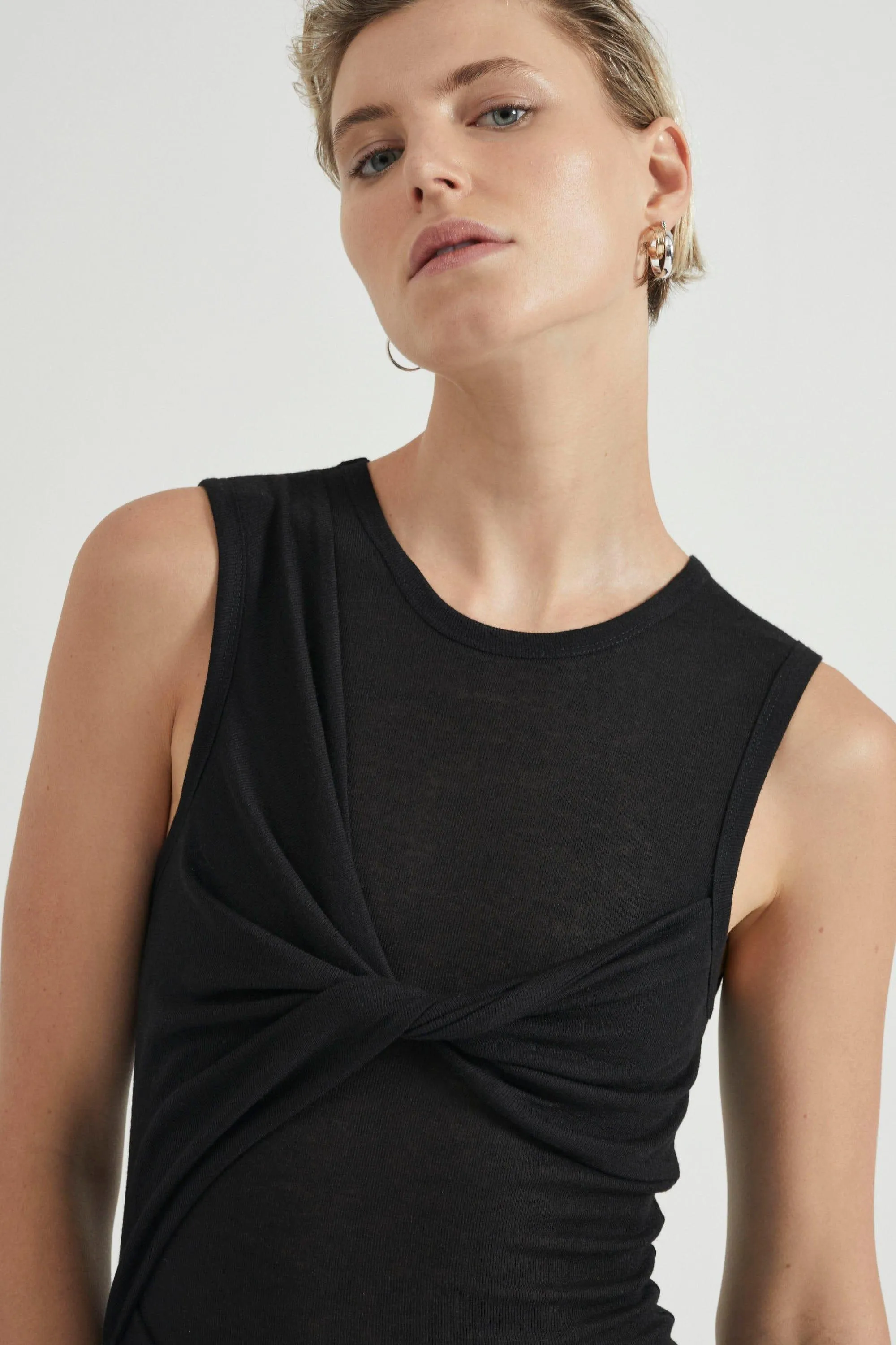 WIND THROUGH TANK DRESS | BLACK