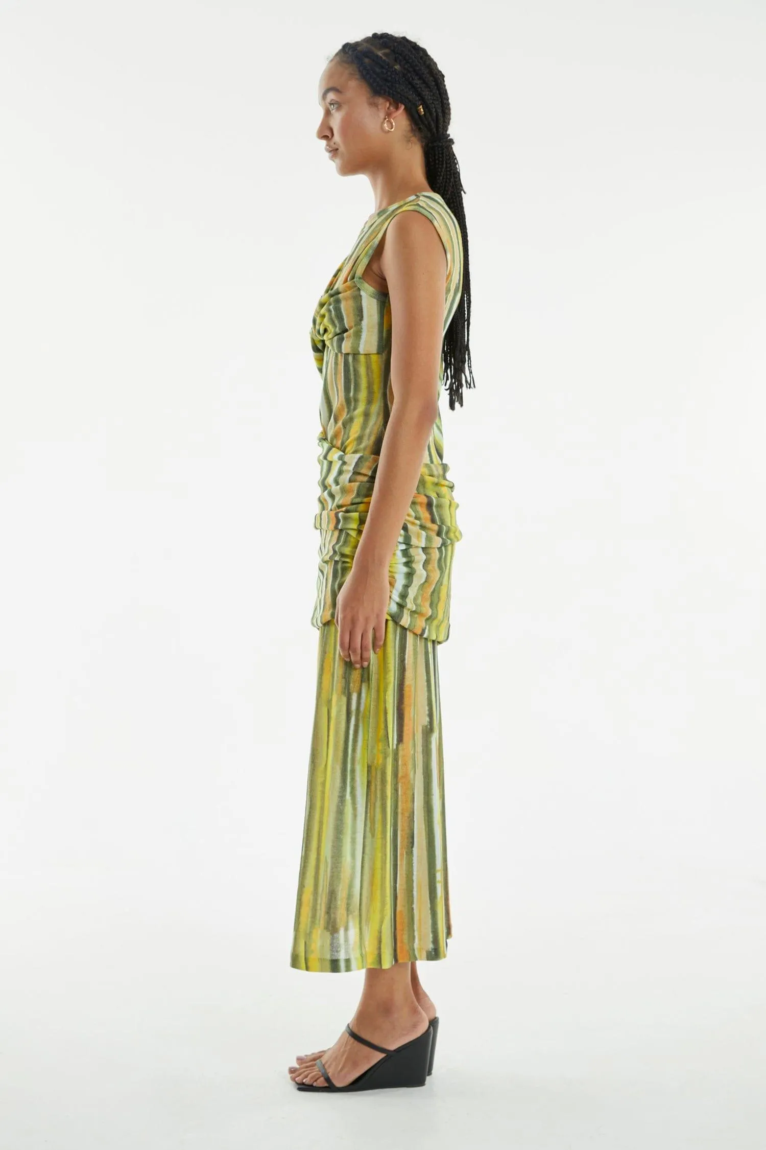 WIND THROUGH TANK DRESS | BRUSH STROKE