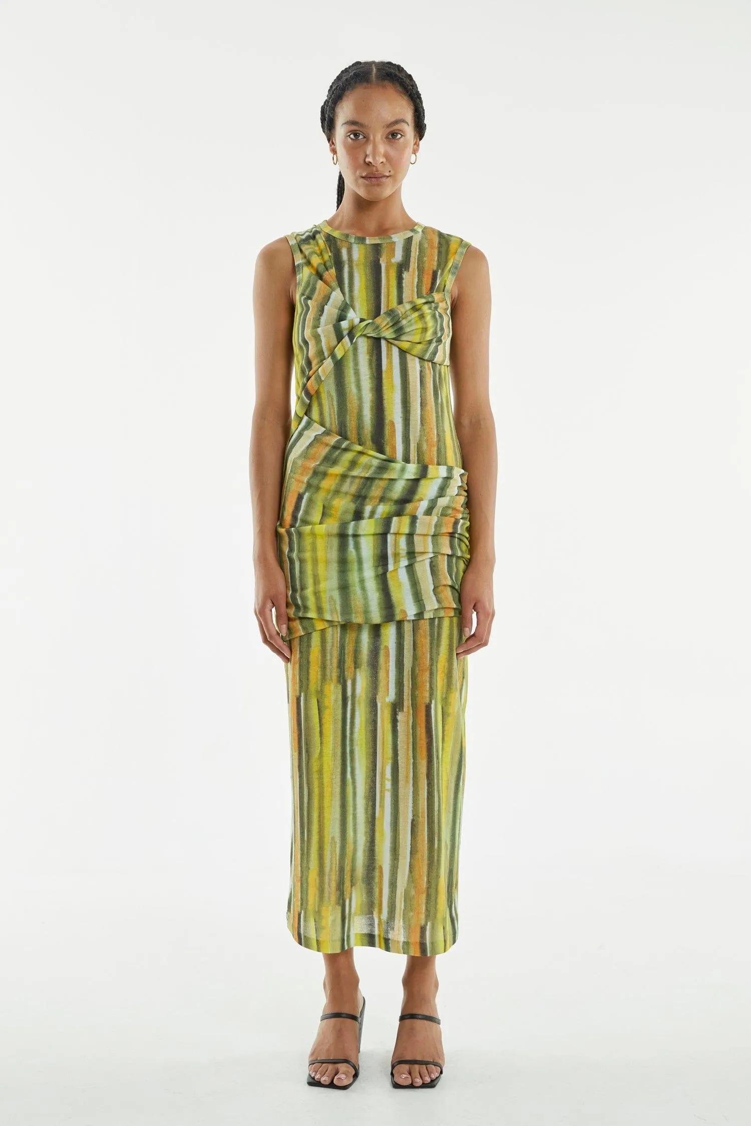 WIND THROUGH TANK DRESS | BRUSH STROKE