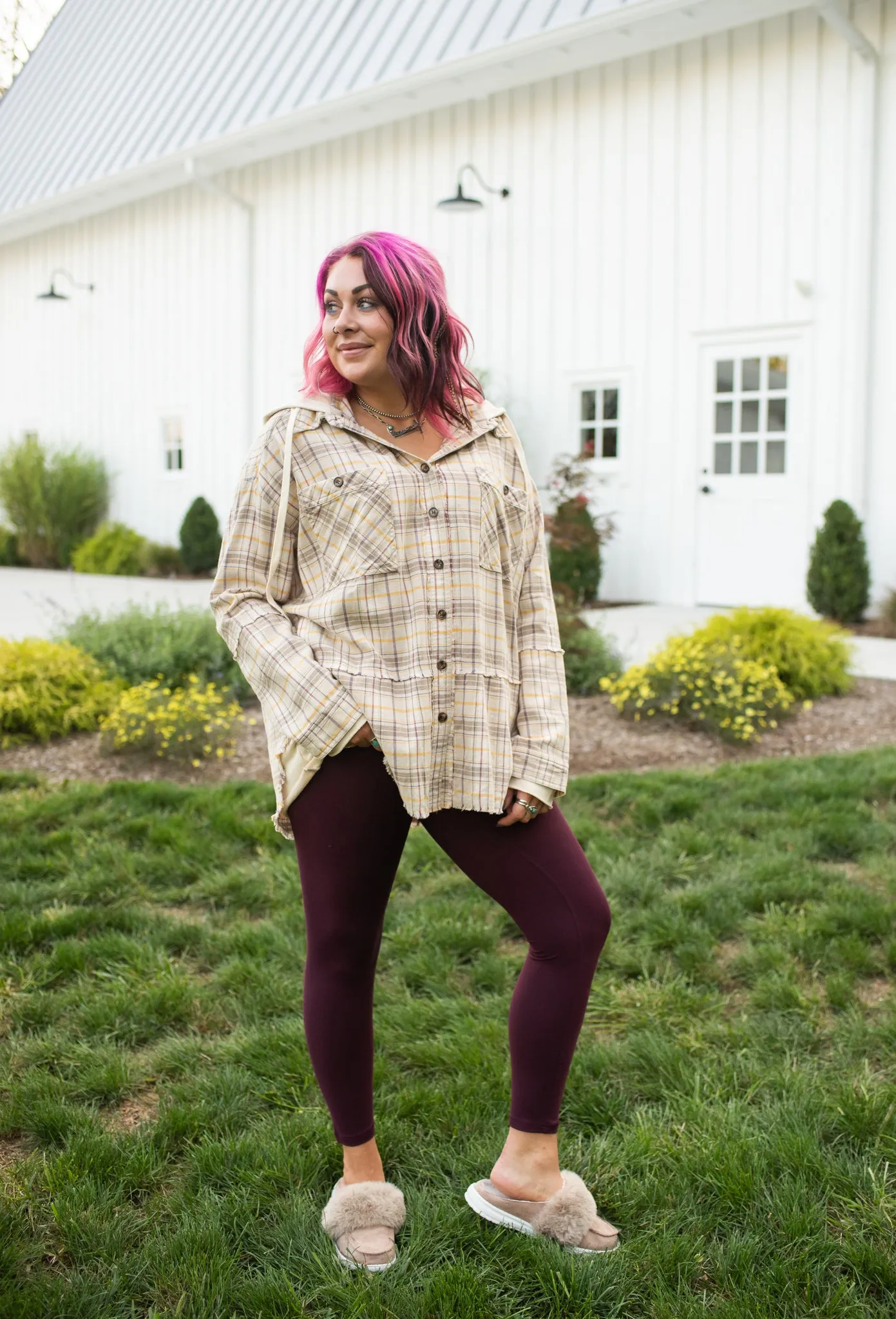 Wine Butter Yoga V Waist Full Length Leggings