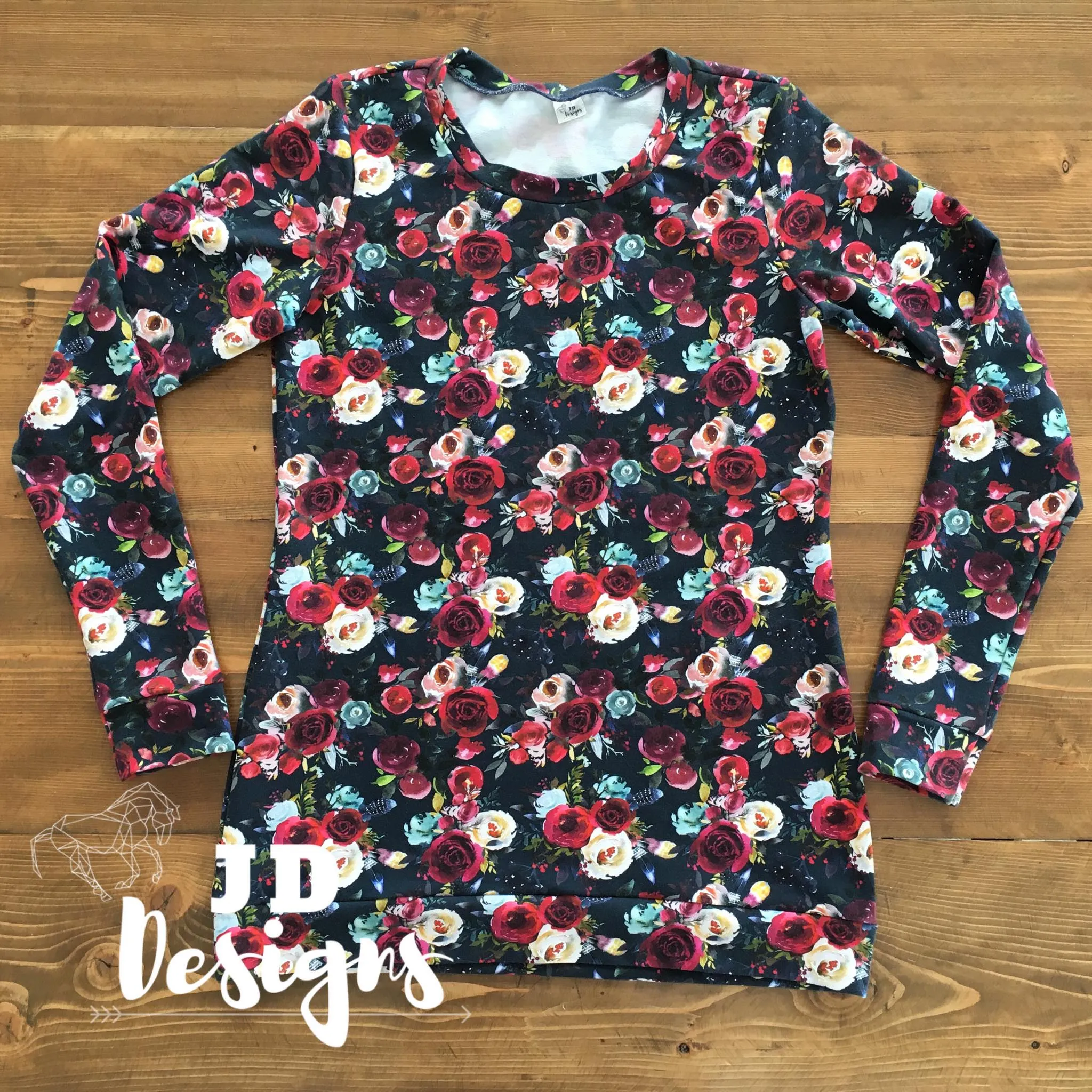 Winter Floral on Navy - Round 5-2021 Flash Florals - 1/2 metre