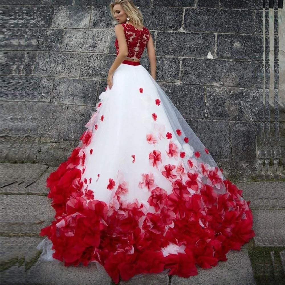 Women Handmake Flowers Ball Gowns