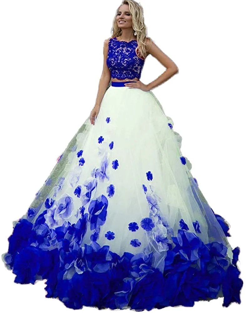 Women Handmake Flowers Ball Gowns