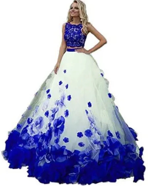Women Handmake Flowers Ball Gowns