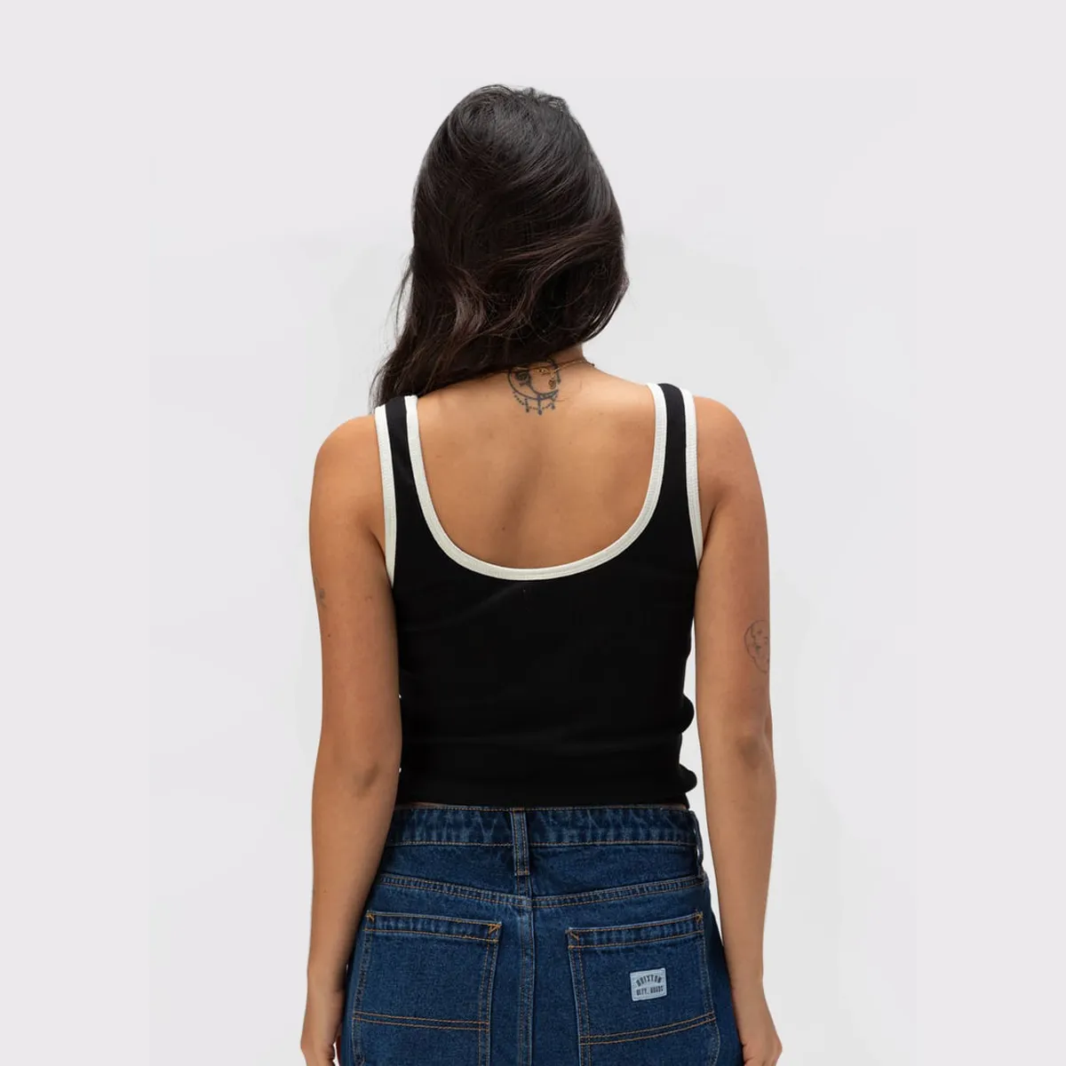 Womens Ringer Organic A-Tank - Black