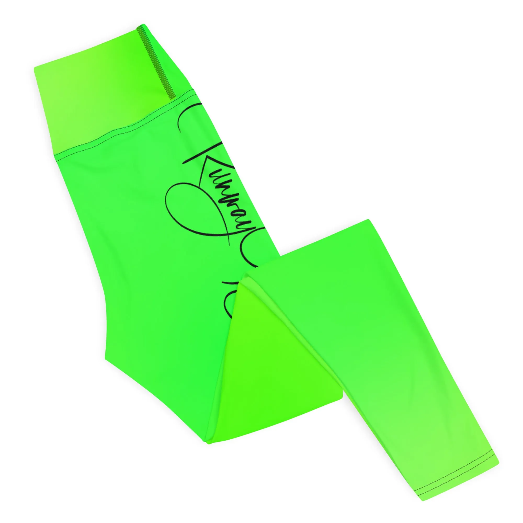 Women's Runway Girlz Yoga Leggings (Lime Green/Black)