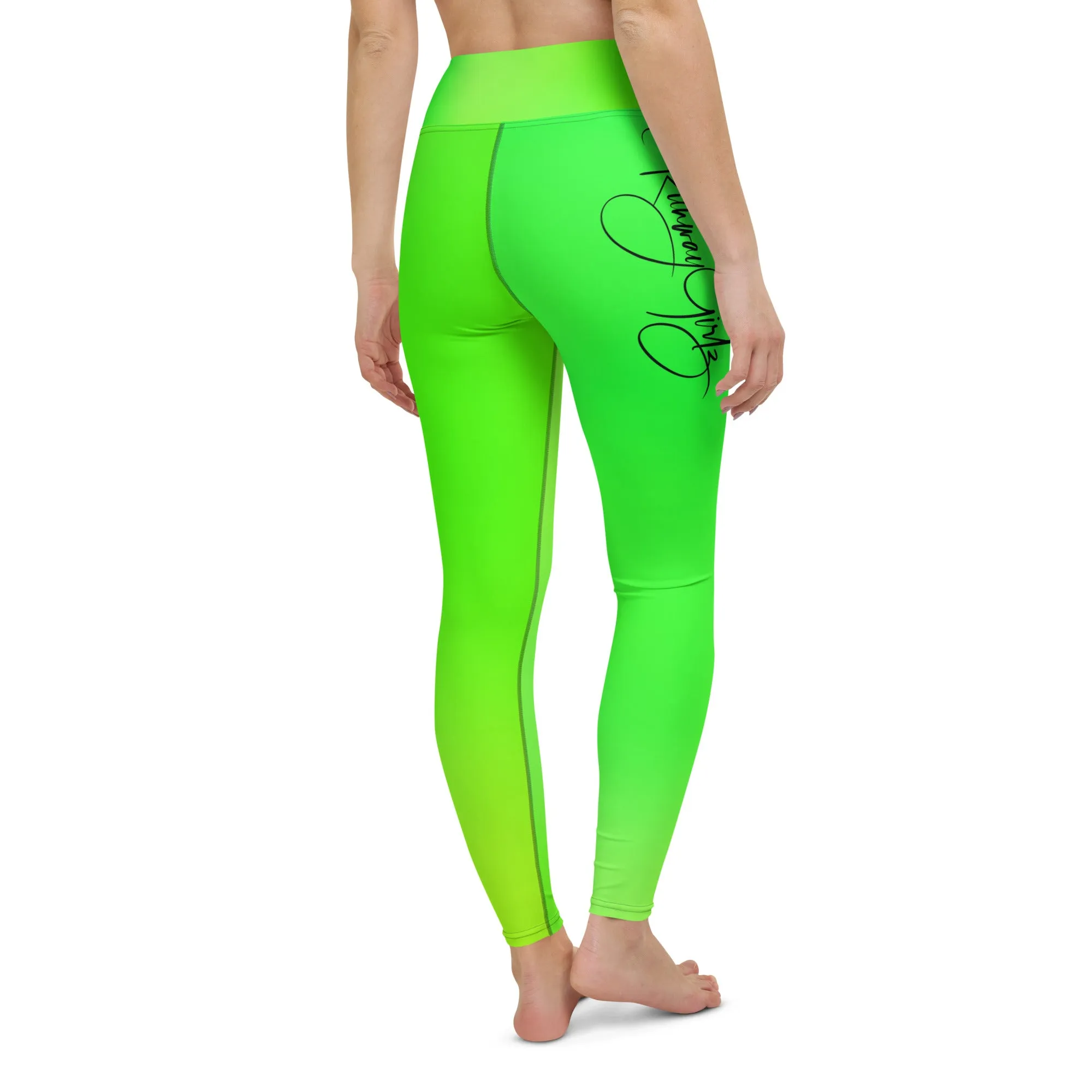 Women's Runway Girlz Yoga Leggings (Lime Green/Black)