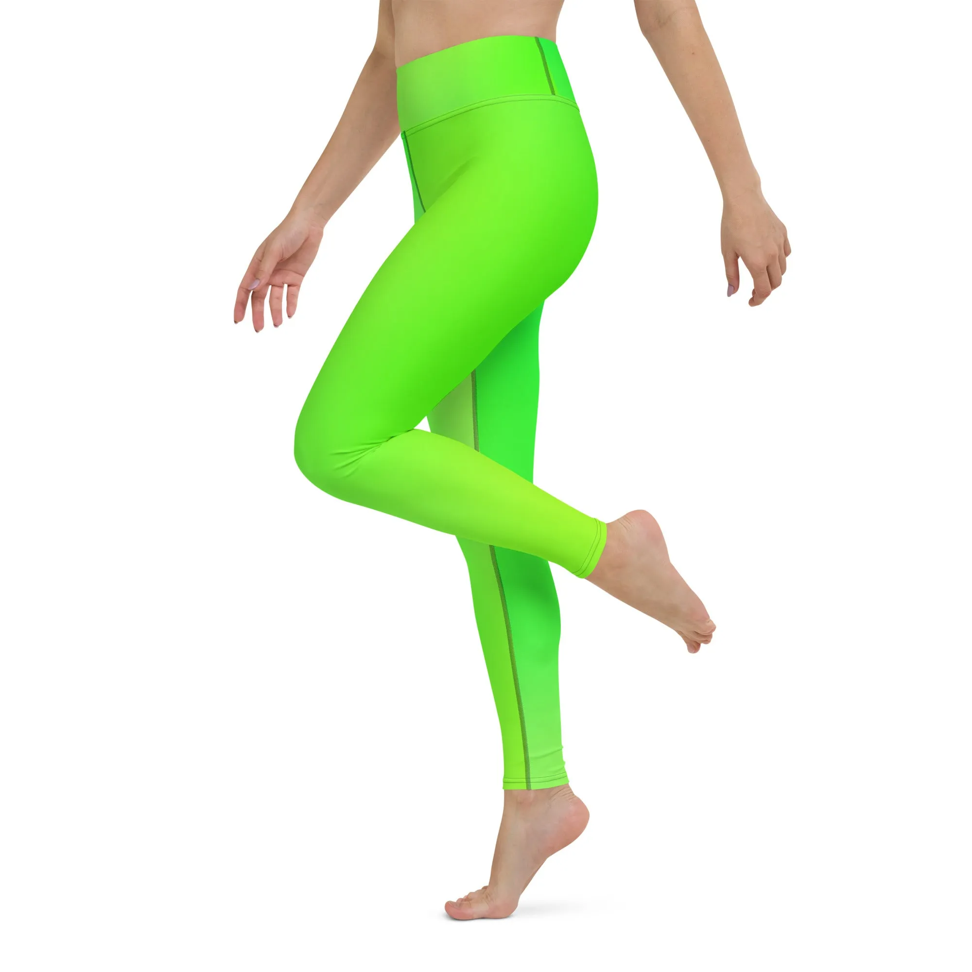 Women's Runway Girlz Yoga Leggings (Lime Green/Black)