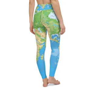 Women's World Map Yoga Leggings