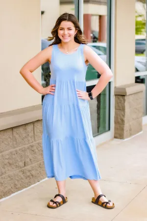 Wonderful Life Tank Dress in Spring Blue