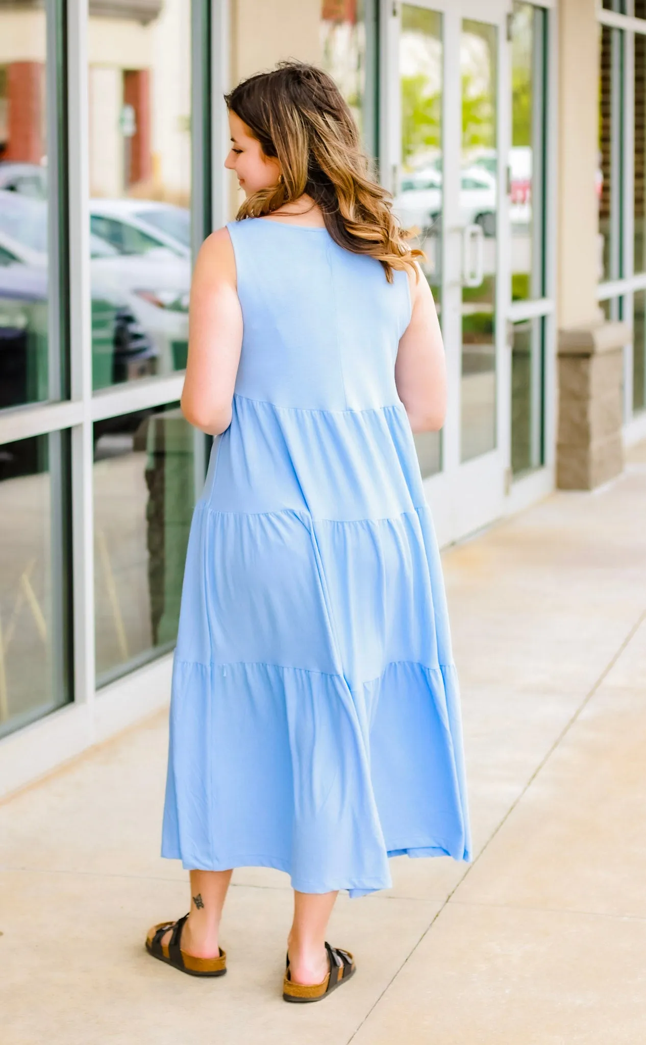 Wonderful Life Tank Dress in Spring Blue