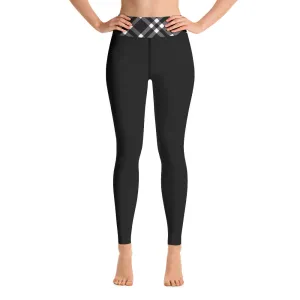 Yoga Leggings Black and White Gingham