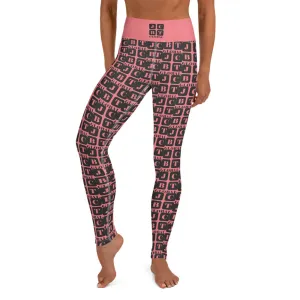 Yoga Leggings "2021-0031 Pink (Black Logo)"
