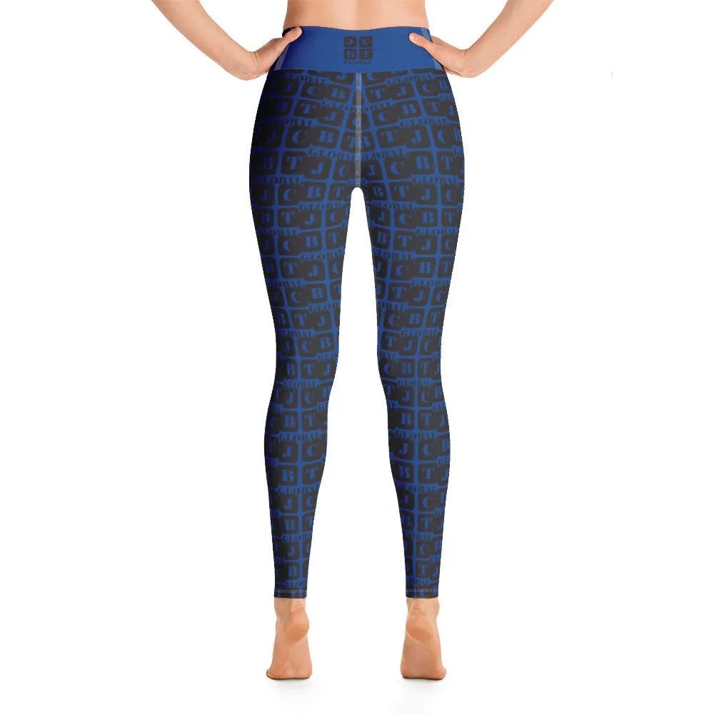 Yoga Leggings "2021-0081 Blue (Black Logo)"