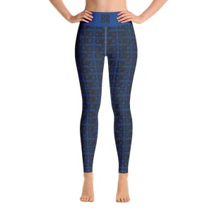 Yoga Leggings "2021-0081 Blue (Black Logo)"