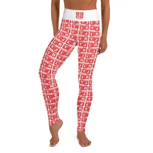 Yoga Leggings "2021-0101 White (Red Logo)"