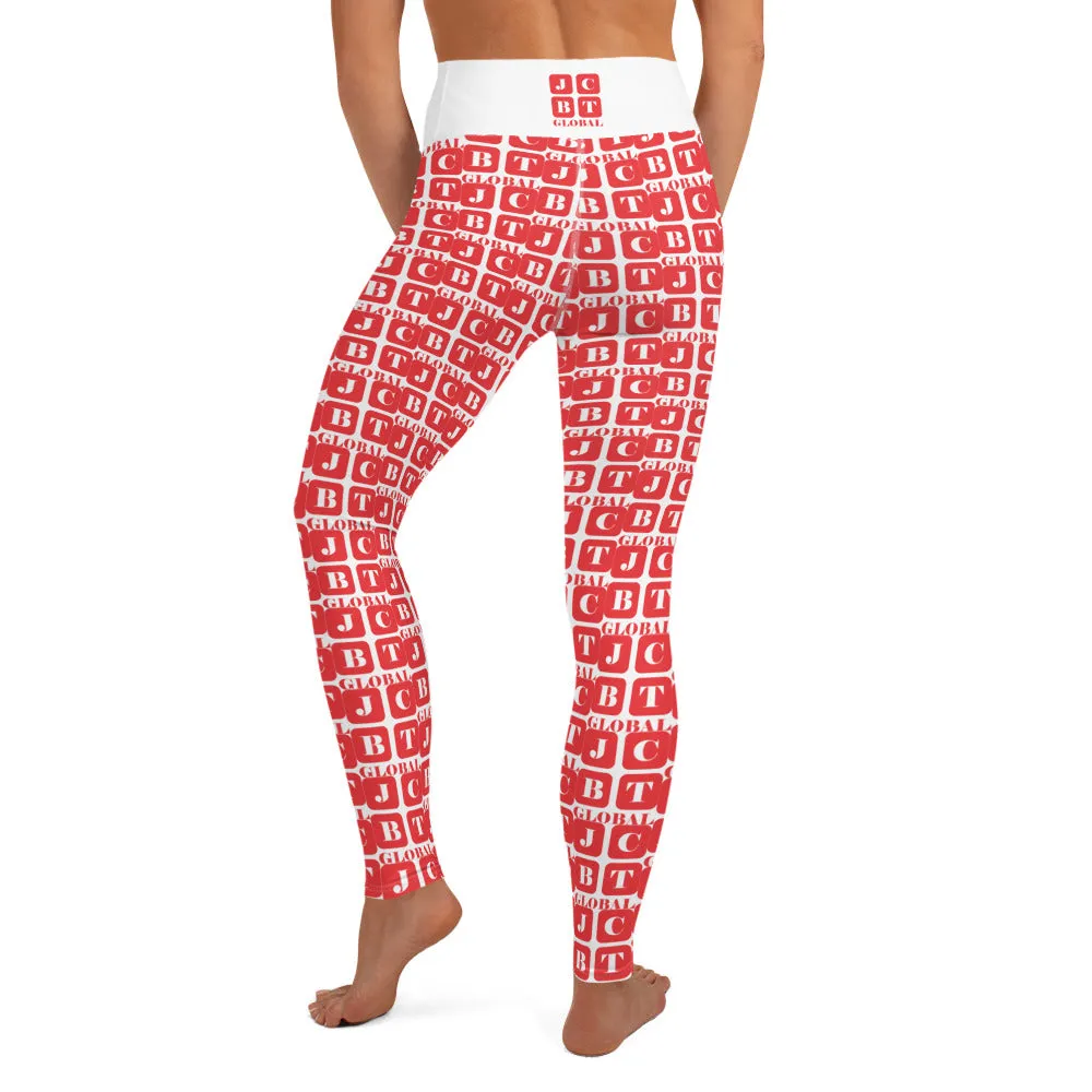 Yoga Leggings "2021-0101 White (Red Logo)"