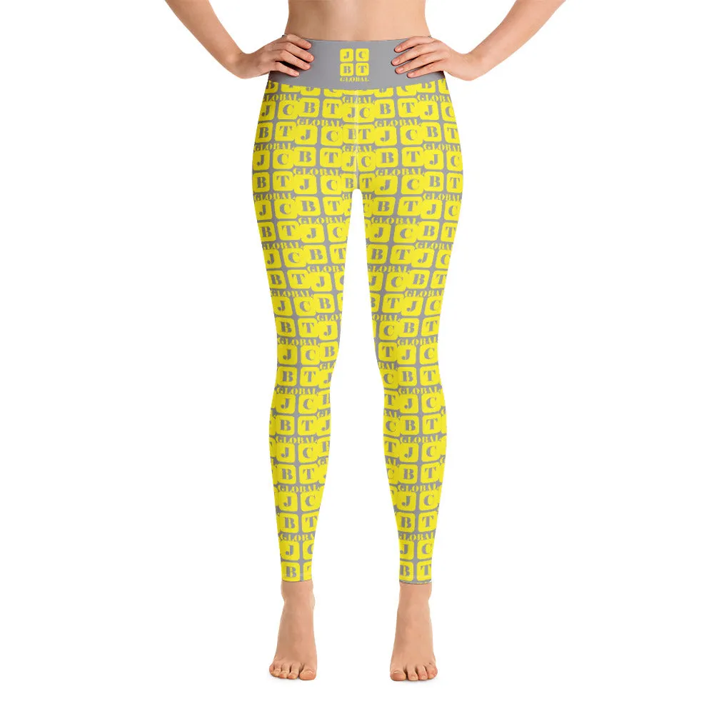 Yoga Leggings "2021-0201 Gray (Yellow Logo)"