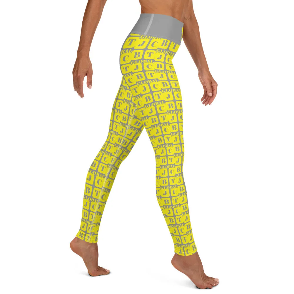 Yoga Leggings "2021-0201 Gray (Yellow Logo)"