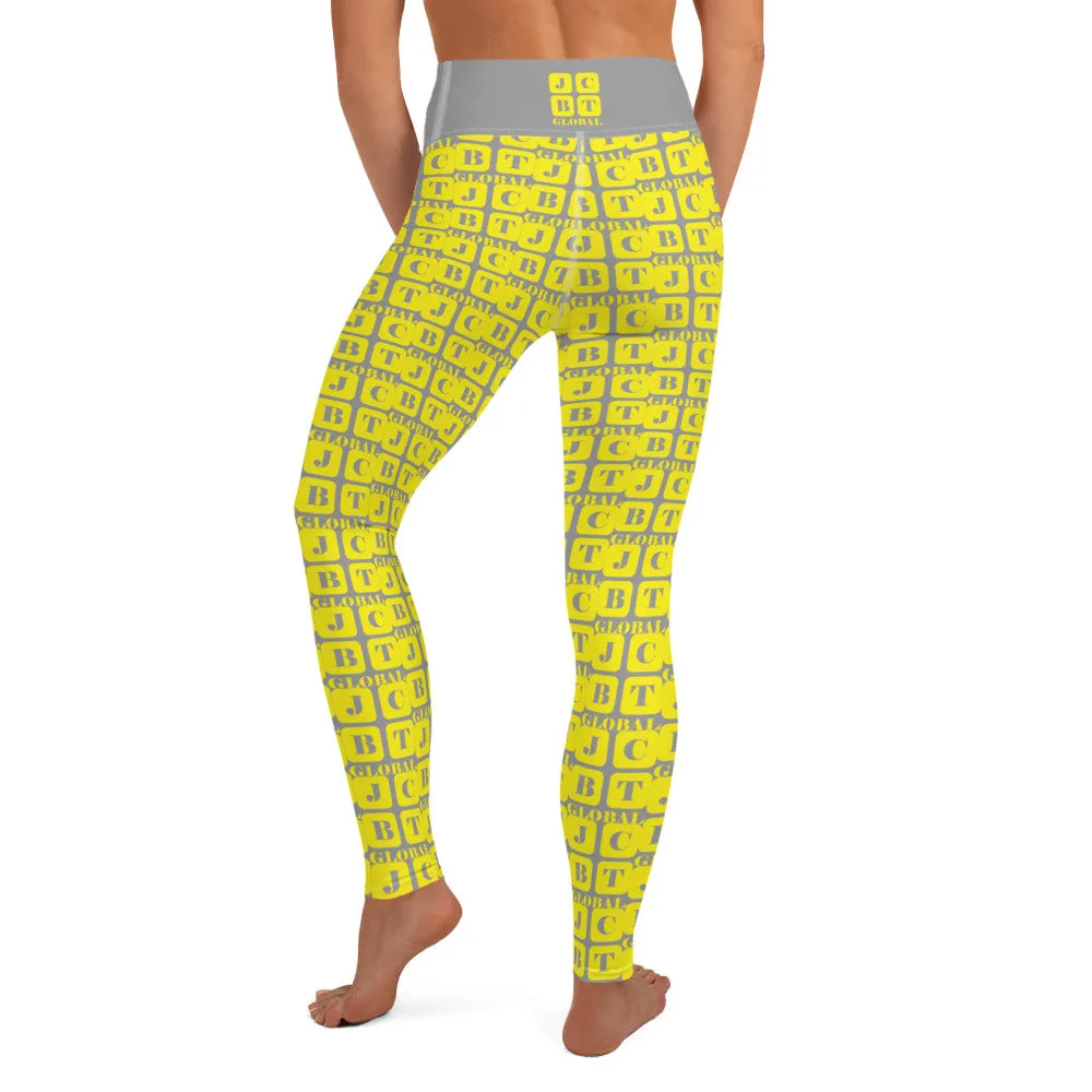 Yoga Leggings "2021-0201 Gray (Yellow Logo)"