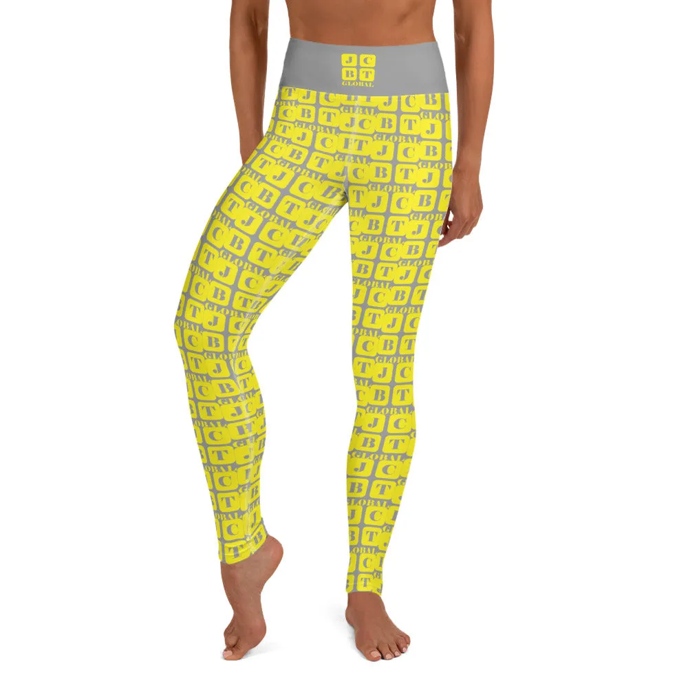Yoga Leggings "2021-0201 Gray (Yellow Logo)"
