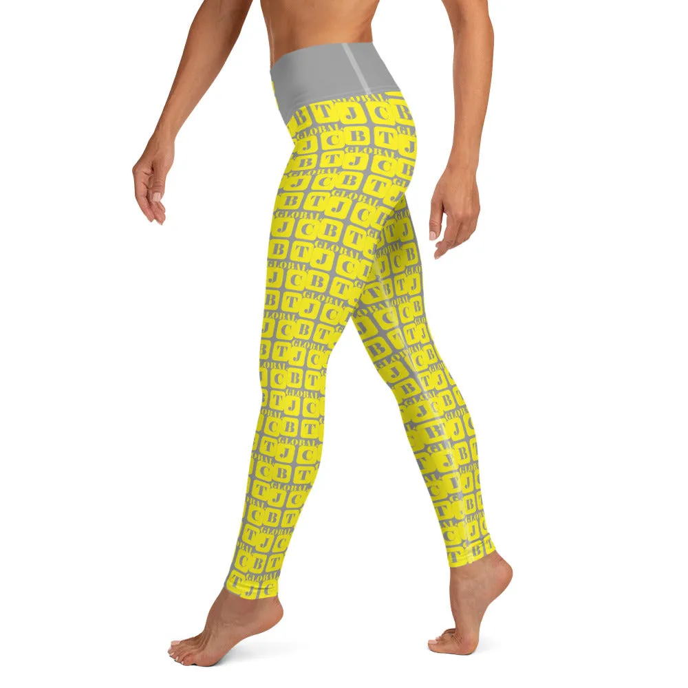 Yoga Leggings "2021-0201 Gray (Yellow Logo)"