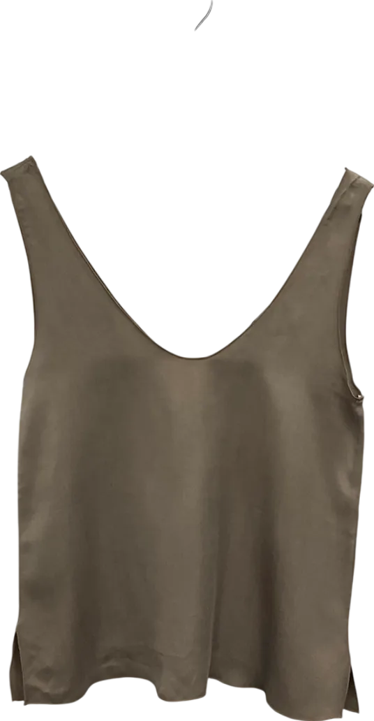 ZARA Beige Slub Tank Top UK XS