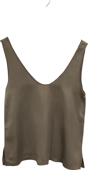 ZARA Beige Slub Tank Top UK XS