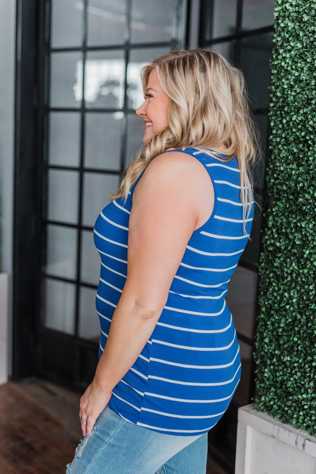 Zipper Tank Top- Royal Blue